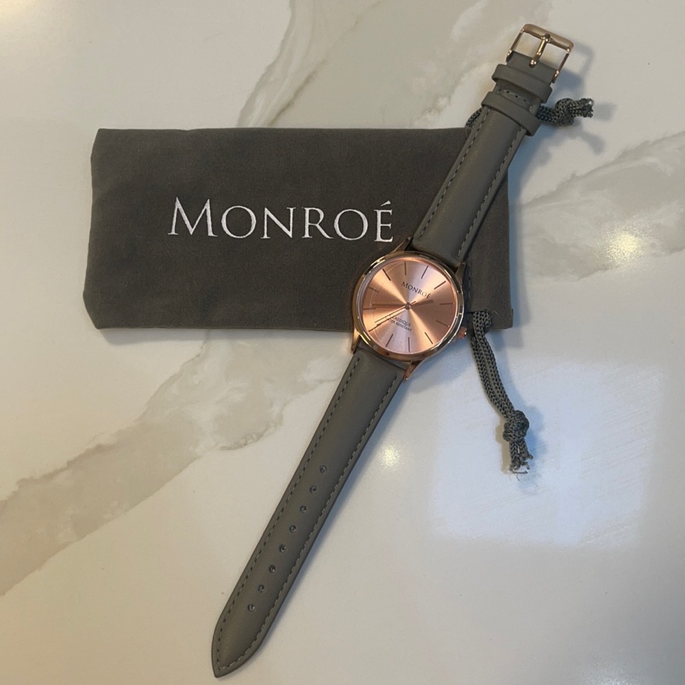 Monroé Rose Gold Watch with Grey Band